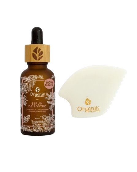 Kit yoga facial - Guasha en jade blanco y serum de rostro 30 ml