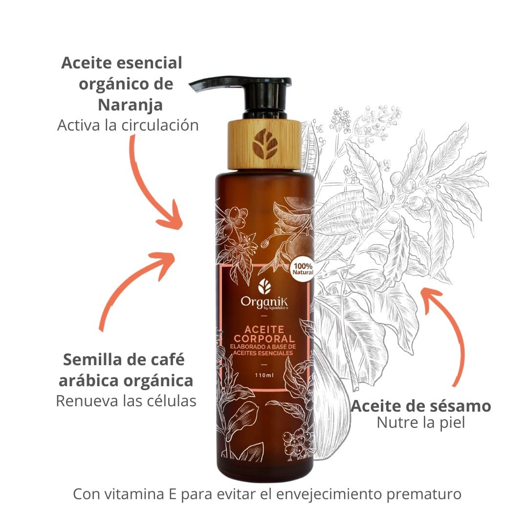 Aceite corporal natural - Humectante para masajes - 110ml