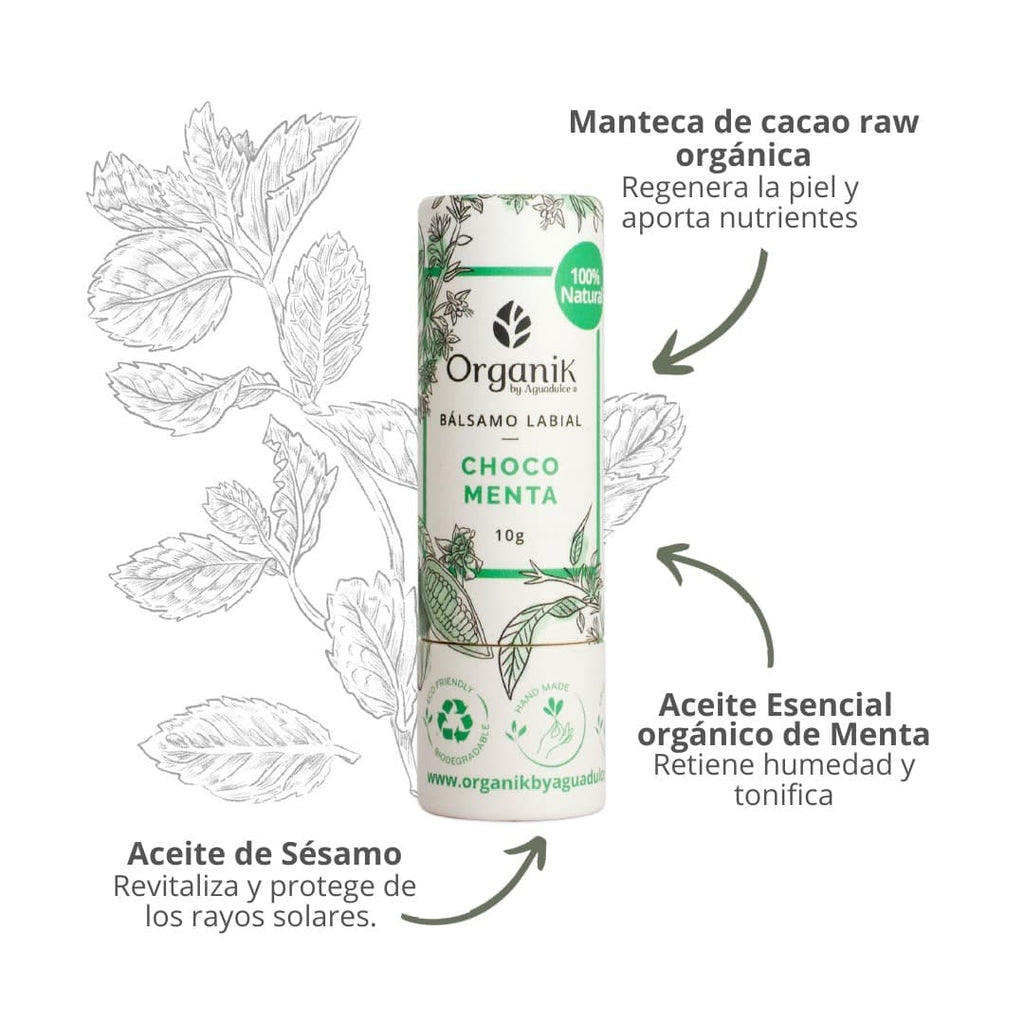 Bálsamo labial natural 10g Choco Menta