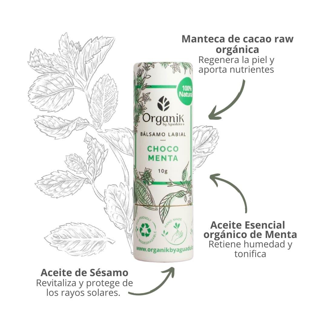 Bálsamo labial natural 10g Choco Menta