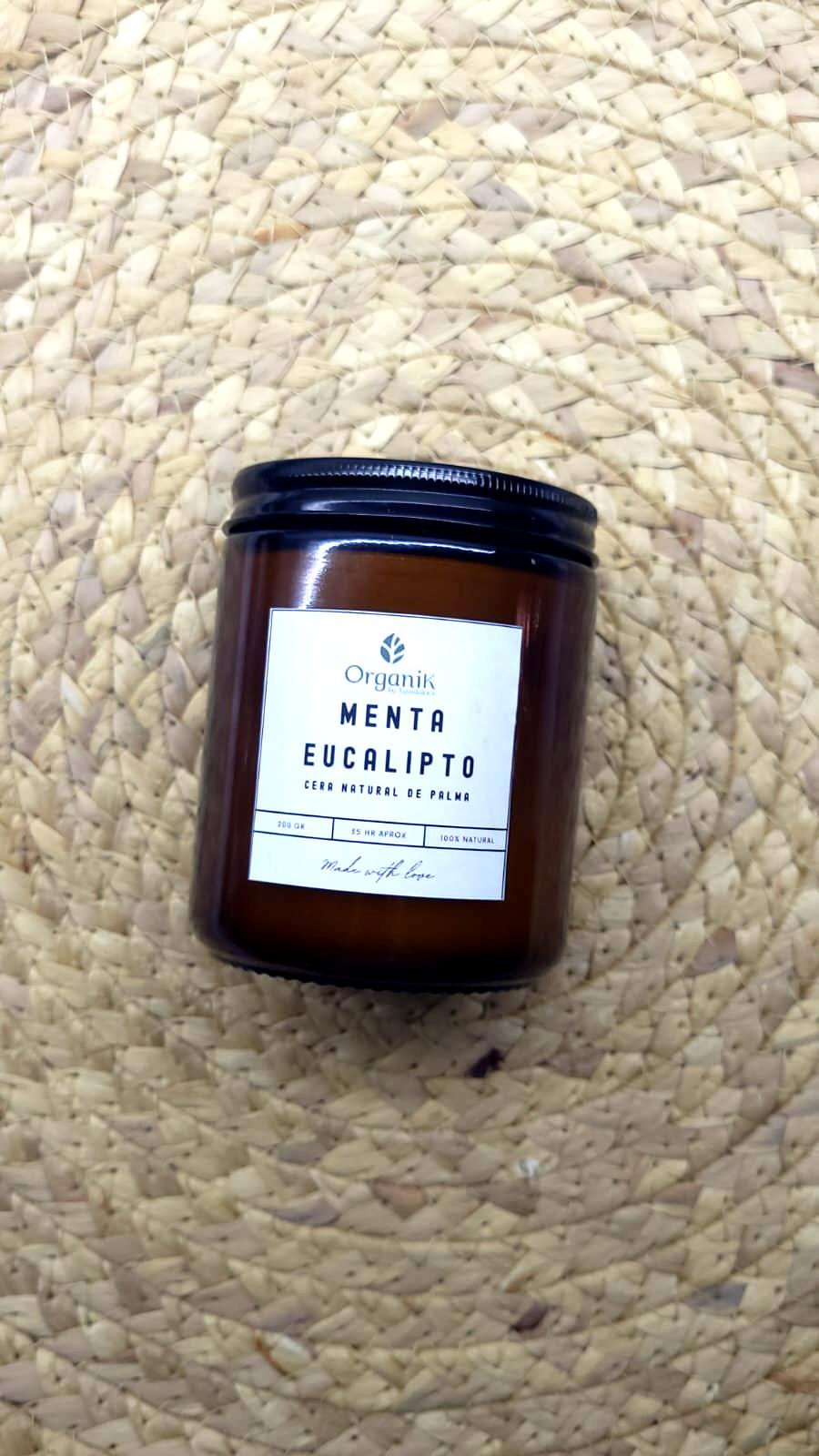 Vela 200g elaborada en cera natural de palma, Organik by Aguadulce