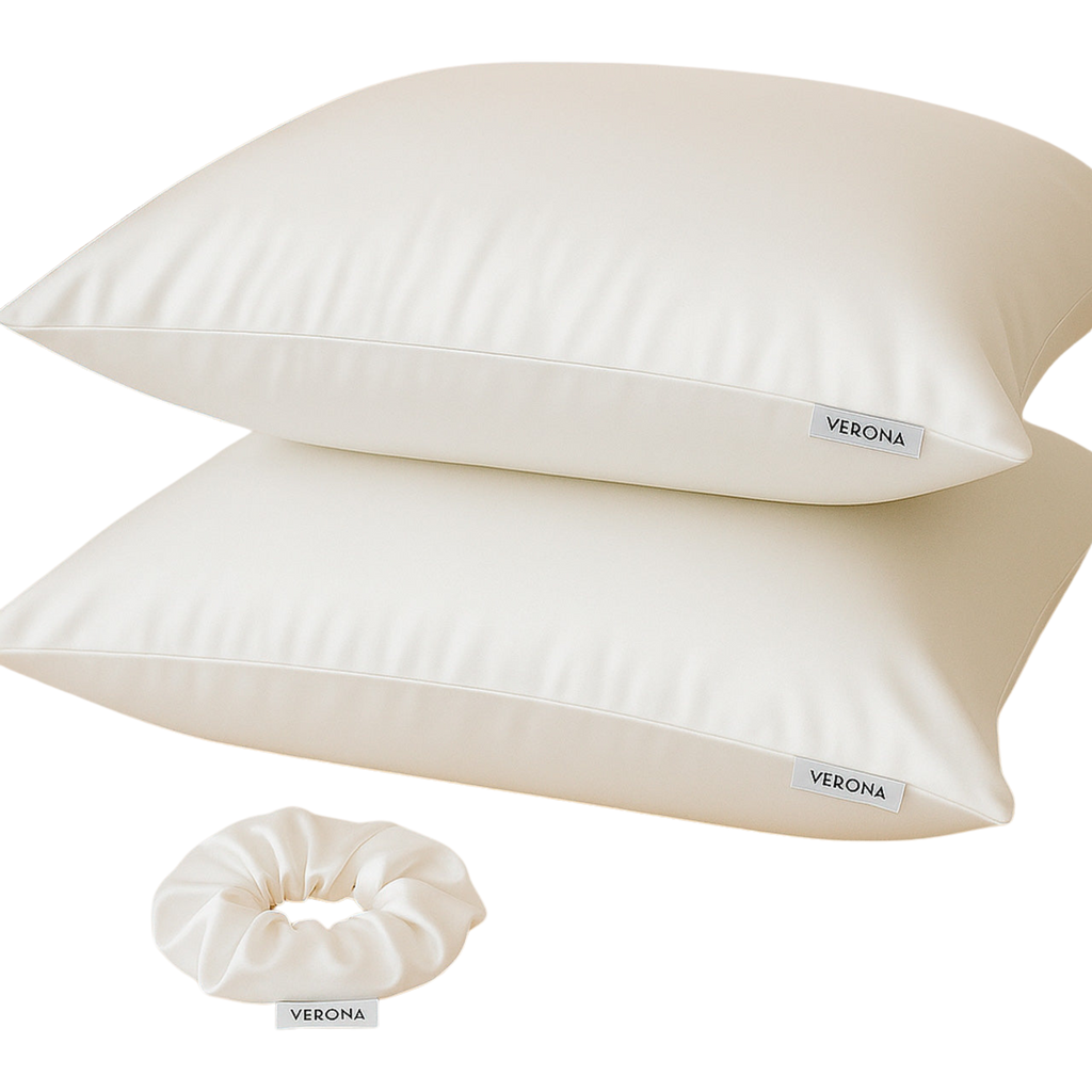 Kit de 2 fundas en satín (68cm x 47cm) mas un scrunchie Verona Lifestyle